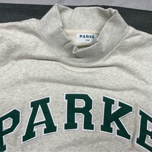 PARKE Cream Sweatshirt with Green Lettering - Picture 3 of 6